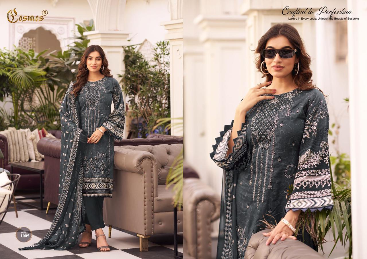 Cosmos Noor Premium Embroidered Vol 1 Cambric Cotton Suits Online Wholesale